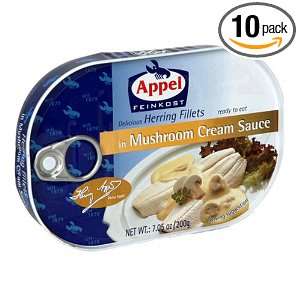 Appel Herring Fillets in Mushroom Cream Sauce, 7.05 Ounce Tins (Pack 