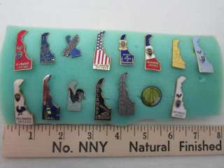 ML Jaycees Pins Delaware State outline 15 rare Pins  