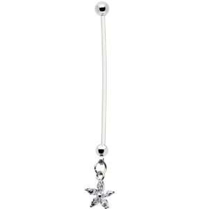  Cubic Zirconia Lilly Pregnant Belly Ring Jewelry