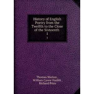   William Carew Hazlitt , Richard Price Thomas Warton  Books