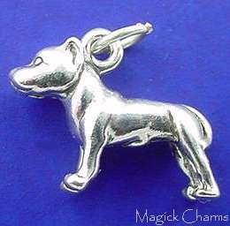 Sterling Silver PIT BULL Terrier DOG 3D Charm  