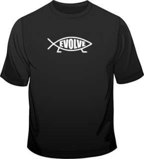 Darwin Fish Evolve Logo Evolution Mens T Shirt Free Post U.K  