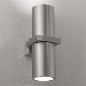   14 2 Light Alume Down Wall Sconce, Brushed Aluminum