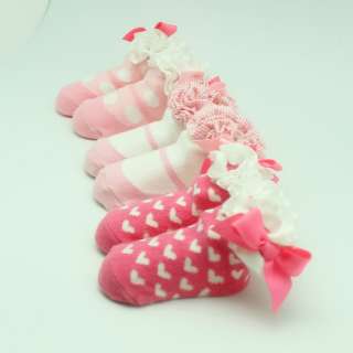 US 3 Pcs New Baby Infant Girls Mary Jane Dance Kid Socks Booties Shoes 