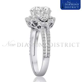 CERTIFIED F VS2 1.79CT TOTAL ROUND CUT DIAMOND ENGAGEMENT RING 18K 
