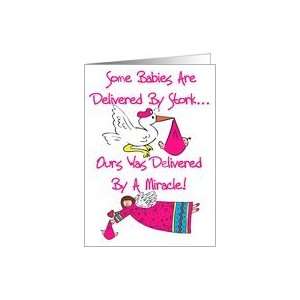  Miracle Baby Girl Adoption Announcement Card Card Health 