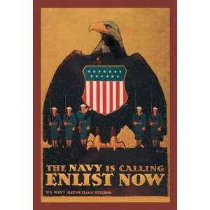  The Navy is Calling Enlist Now 12x18 Giclee on canvas 