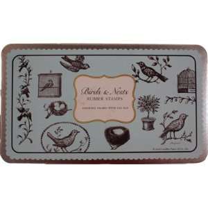  Cavallini Birds & Nests Rubber Stamps    Set includes 11 
