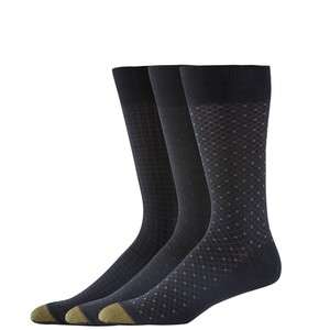 Gold Toe mens fashion dress socks black 3p.  