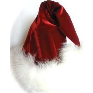  Santa Christmas HoHo Hat in Red Velvet, Fur and Crystal 