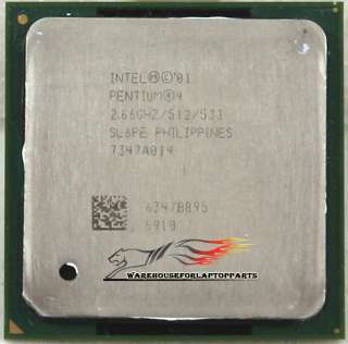 Intel Pentium 4 P4 2.66GHz 512KB 533MHz 478 CPU SL6PE  