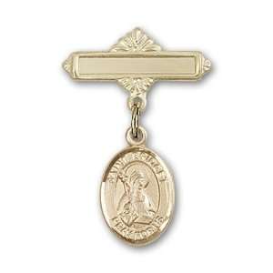  with St. Bridget of Sweden Charm and Polished Badge Pin St. Bridget 