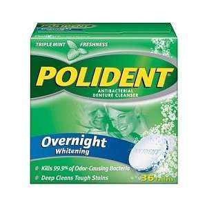 Polident Denture Cleanser Overnight Whitening Tablets 36