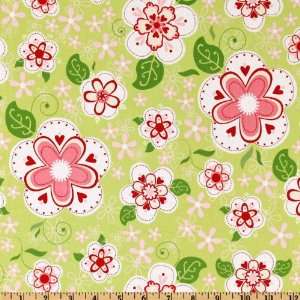  44 Wide Sugar & Spice Large Flower Lime Fabric By The 