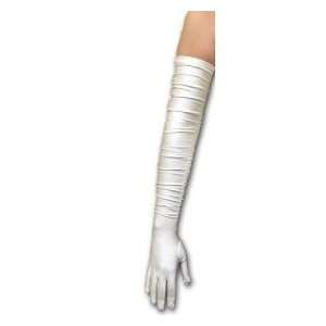    Dress Glove Satin Model #[SF 14BL] Shirred Opera, White Beauty