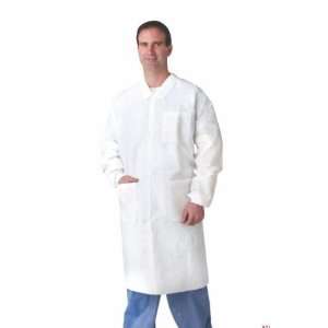   NONHW100SHeavyweight Disposable Lab Coats   White   Small   Case Of 30