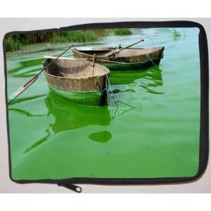  Fishing boat on Green Water Laptop Sleeve   Note Book 