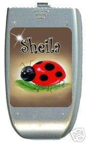 LADYBUG CELL PHONE AND IPOD DECALS PERSONALIZED  