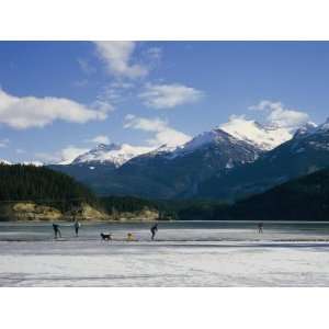  Hockey on Frozen Green Lake in Whistler, British Columbia 
