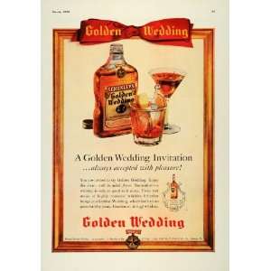  Golden Wedding Invitation Whiskies   Original Print Ad