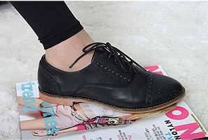 New Comport Oxford Casual Vintage Flat Shoes Heel  