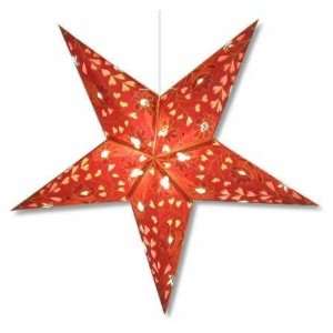  Star Lights   Burgundy Hearts and Flowers Paper Star Lamp 