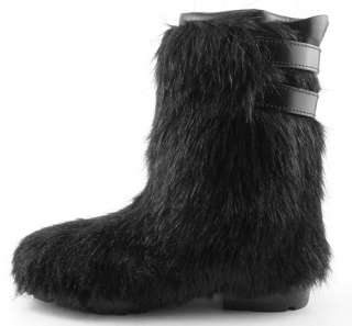 CHANEL Black Womens Shoes Fur Winter Boots EUR 38.5  
