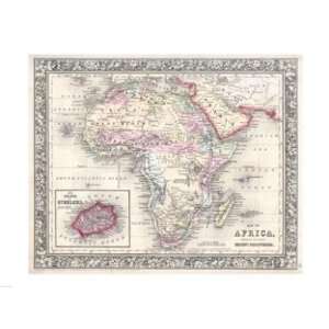   1864 Mitchell Map of Africa  24 x 18  Poster Print Toys & Games
