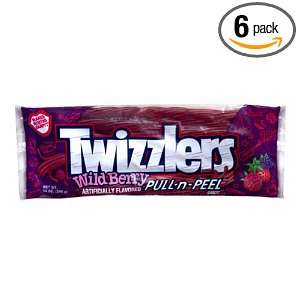 Twizzlers, Wildberry Pull n Peel Candy, 14 Ounce Bags (Pack of 6 
