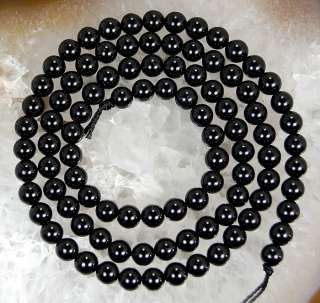 4mm Black Tourmaline Round Beads 16  