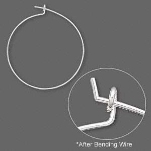 100 SILVER Plated HOOPS~WINE Glass CHARMS/WIRE~25mm 1  