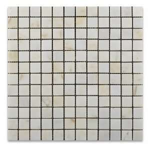  Afyon Sugar Marble Tumbled 1 X 1 Mosaic Tile on Mesh   Lot 