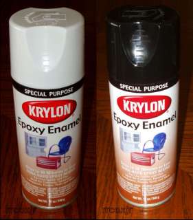 KRYLON EPOXY ENAMEL GLOSS SPRAY PAINT WHITE BLACK NEW  