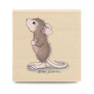    House Mouse Mounted Rubber Stamp   What? What?