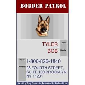  BORDER PATROL Badge   1 Dogs Custom ID Badge   Design#5 