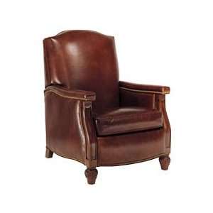 Maguire Designer Style Carved Wood And Leather Armchair Recliner 