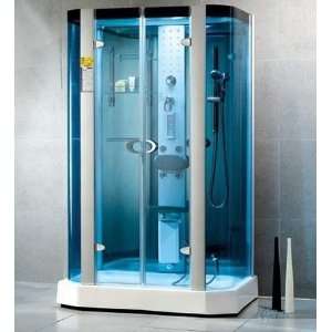 LineaAqua Romeo 53 x 34 Steam Shower Enclosure Freestanding with Blue 