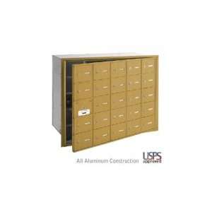 25 Door (24 usable) 4B+ Horizontal Mailboxes   Gold   Front Loading  