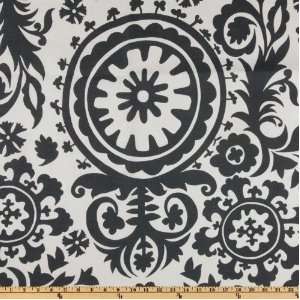   Prints Suzani Slub Charcoal Fabric By The Yard Arts, Crafts & Sewing