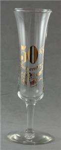 Vintage 50th Anniversary Gold Embossed Glass Vase 8.5  