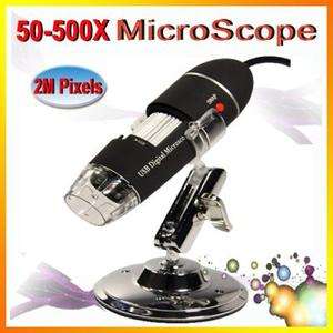 Brand New 2MP 8 LED USB Digital Microscope endoscope 50X~500X  