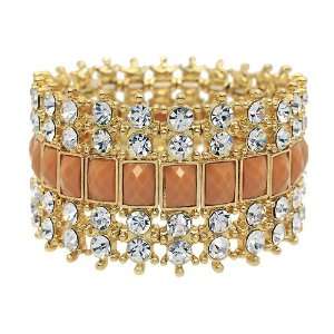    Crystal Stretch Cuff Vintage Fashion Bracelet Gold Jewelry