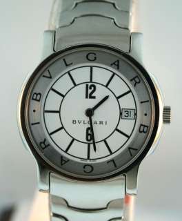 Bvlgari Solotempo ST 35 S Stainless Steel White Dial 35mm Watch 
