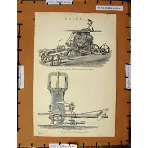  Antique Print C1800 1870 Clayton Ralston Brick Machine 