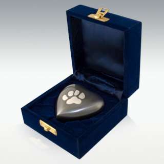 Pewter Keepsake Heart With Paws Cremation Urn   Engravable   Free 