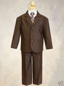 NWT Boys 5p Brown Suit Size 6 24 mo 2 3 4 5 6 7 8 10 12  
