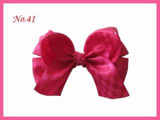 12 Girl 4.5 Butterfly hair bows grid ribbon clip 80 No.  