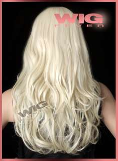 Long Wavy Light Blonde With Bangs Hair Wig 60107  