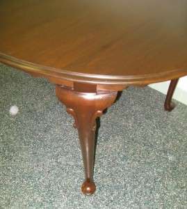   Georgian Court Solid Cherry Oval Table 11 6214 Queen Anne Legs  