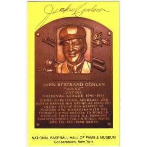  John Jocko Conlan Autographed Hall of Fame Plaque Postcard 